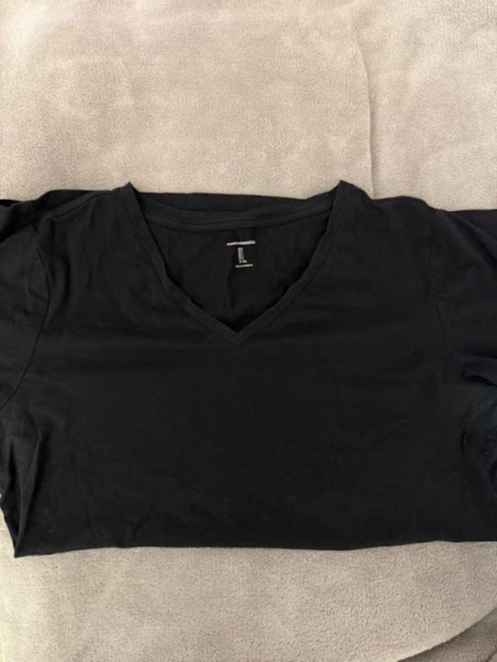 V-Neck Black Cotton Shirt